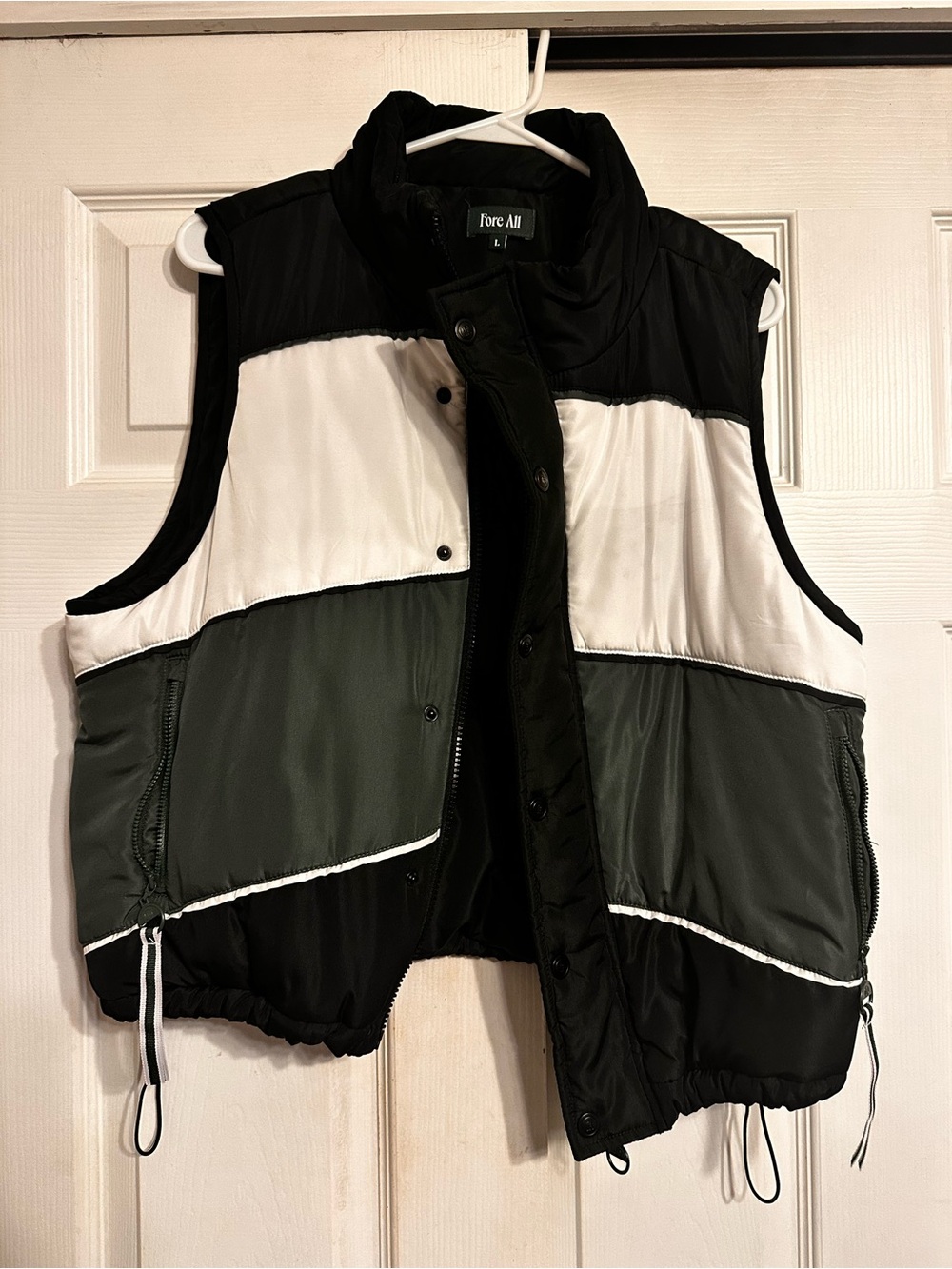 Fore all golf Black White Olive Puffer Vest
